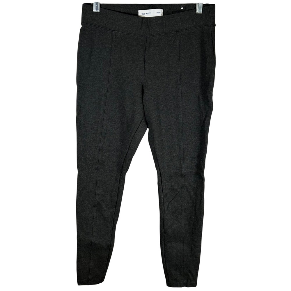 Old Navy Stevie Charcoal Gray High Rise Knit Pants Womens Medium‎